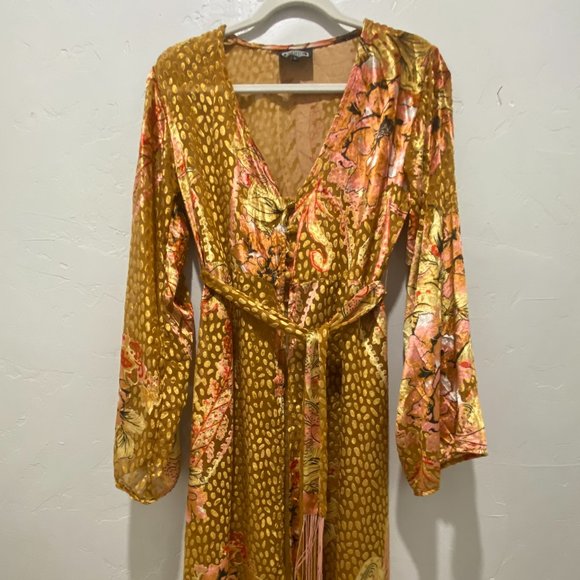 ANGIE Dresses & Skirts - ANGIE, DRESS COVER OR COVERLET FOR NIGHT WEAR, GOLDS AND CORAL, REDS,